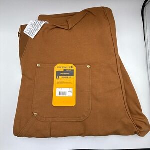 Carhartt‎ Mens Relaxed Fit Bib Overalls R01-M Brown Cotton Size 40x30 Work Pants